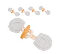 Tofficu 5 Pairs Fake Leather Coat Toggle Buckles Sew Horn Buttons for Winter Coats Ponchos Sweaters DIY Sewing Accessories for Warm Windbreakers and Padded Jackets