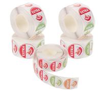 Tofficu 5 Rolls 4-Level Spicy Indicator Stickers - 25mm Warning Labels for Hot Sauce Bottles and Spicy Food - Food Safety Caution Decals for Restaurants and Parties