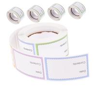 Tofficu 5 Rolls Multipurpose Handwriting Date Labels for Food and Bottle Storage Portable Blank Label Stickers Easy to Write and Remove for Home School and Office Organization