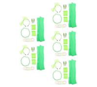 Tofficu 5 Sets S Party Gear Women Neon Accessory Set for Retro Theme Events | Fabric Pieces, Green Finish, Headband Earrings Necklace and Legwear, Costume Balls, Stylish Nostalgic Look