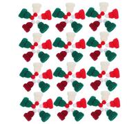 Tofficu 50 Pcs Mini Santa Hats Bulk Pack Knitted Wool Christmas Mini Hats for Crafts DIY Doll Caps Ornament Decorations Snowman Accessories Versatile Holiday Crafting Supplies