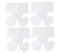 Tofficu 50 Pcs Plastic Canvas Sheets Mesh Cross Stitch DIY Crafting with Heart Square Pentagram Round Shapes for Embroidery Acrylic Yarn Knit and Crochet Projects Coasters