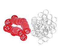 Tofficu 50 Sets Round Number Tags Number Sign Acrylic Metal Sturdy Easy for Hanging with Iron Rings for Queuing in Kindergartens and Shopping Malls