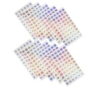 Tofficu 50 Sheets Self Adhesive Bottle Labels Number Small Stickers 10mm Round Paper Multipurpose Versatility Unique Holographic Designs for Salons and Workspace