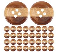 Tofficu 50pcs 20mm Four-Hole Bamboo Buttons for Sewing Clothes Natural Round Coat Buttons for Women Men DIY Garment Crafting Shirt Skirt Suit