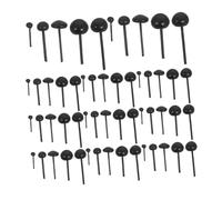 Tofficu 50pcs Black Plastic Safety Eyes Beads for Crochet Stuffed Animals DIY Crafting, Mixed Sizes 2mm-6mm Small Doll Eyes for Needle Felting Toy Making in Storage Box
