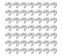 Tofficu 50pcs Copper C Crimp Covers for Ball Chain Stopper Universal Compatibility and Secure Closure 5mm Half round Stylish Beaded Chain End Caps for Window Blind and Personal Jewelry