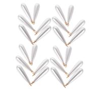 Tofficu 50pcs Elegant Waterdrop Pearl Charms Plastic Beads for Craft Jewelry Pendant Diy Earring Charm Fake Pearls Dangle