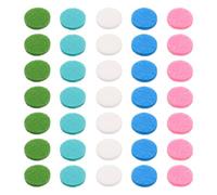 Tofficu 50pcs Essential Oil Diffuser Cotton Pads Refill Circles for 25mm Aromatherapy Lockets Assorted Colors White Pink Blue Green, Fiber Cotton Inserts for Car Vent and Bracelet Use