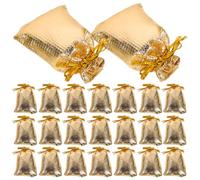Tofficu 50pcs Golden Drawstring Bags Small Composite Material Pouches 5x7cm Easy to Open and Close for Storing Beads, Chocolates, Sweets and Wedding Favors