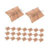 Tofficu 50pcs Holiday Candy Gift Box Small Boxes Candy Packaging Wedding Favor Mini Party Favors Foldable Kraft Paper Khaki
