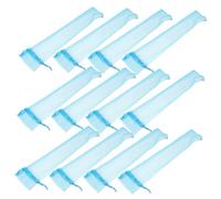 Tofficu 50pcs Lake Blue Organza Fan Bags Drawstring Mesh Pouches for Folding Hand Fans Candy Jewelry Packaging Gift Bags for Weddings Parties Festivals