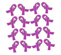 Tofficu 50pcs Purple Metal Ribbon Lapel Pins Enamel Brooches for Health Awareness Charity Support Accessories for Daily Wear and Events for Donations and Public Benefit Activities