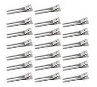 Tofficu 50pcs Silver Iron Hair Clips 4.5cm Dual Fork Design Lightweight Hairgrips for DIY Bangs and Handmade Hair Accessories Easy to Open No Kinks Suitable for Make-up and Face Washing