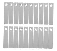 Tofficu 50pcs Stainless Steel Rectangle Metal Name Tags for Engraving Smooth Reflective Surface Blanks for DIY Crafts Pet Id Keychains Industrial Labeling