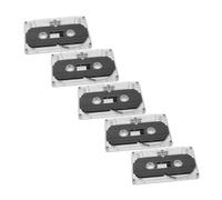 Tofficu 5pcs Blank Audio Cassette Tapes with Clear Protective Case for DIY Retro Music Recording Teaching Messages and Voice Playback