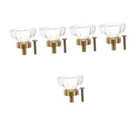 Tofficu 5pcs Crystal Flower Cabinet Knob Transparent Drawer Handle for Cabinets and Dressers Modern Single Pull with Comfortable Touch Suitable for Home Decor in Farmhouse Vintage and
