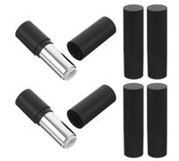 Tofficu 5pcs Empty Lipstick Tubes Lip Balm DIY Containers round Plastic Matte Black Finish Precise Application Easy to Fill for Cosmetic Enthusiasts Daily Use with Silver Inner Circle