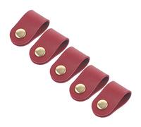 Tofficu 5pcs Faux Leather Cable Organizer Straps for Earbuds and Electronics Reusable Cord Fixing Wraps for Wire Management Flexible Cable Tie for Home Office Travel Stylish