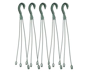 Tofficu 5pcs Flower Pot Hangers Plastic Hanging Basket Hooks Practical Easy Installation Green for Shelves and Balconies
