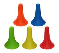 Tofficu 5pcs Football Training Marker Cones Horns Shaped Plastic Roadblock Obstacles for Setting up Training Courses and On-site Boundaries to Increase Player Velocity Random Color