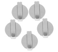 Tofficu 5pcs Gas Stove Knobs Rotary Control On-off Switch Metal Replacement for Cooker Hob 45° Steel Square Twist Compatible with Kitchen Gas Cooktops