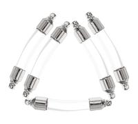 Tofficu 5pcs Glass Bottles with Metal Screw Caps Silver Tiny Vials for Souvenir Storage and Shell Holding for Craft Charms and Jewellery Making