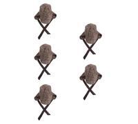 Tofficu 5pcs Plaid Detective Costume Cap with Double Brim and Adjustable Ear Flap, Cloth Material Role Play Hat and Youth, for Themed Parties and Classroom Settings