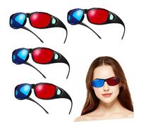 Tofficu 5Pcs Red and Blue Glasses for Movies Games Comfortable Viewing Glasses for Family Fun Lightweight Design Easy to Use No Batteries Required