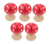 Tofficu 5Pcs Red Mushroom Shaped Photo Clips Memo Clamps Multipurpose Desktop Message Holders Creative Office Card Display Adorn for Festive Decoration