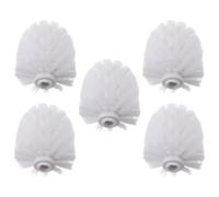 Tofficu 5pcs Replacement Heads for Toilet Brush Plastic Brush Heads for Toilet Cleaning Tool with Stiff Bristles Easy to Store for Homes and Apartments