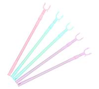 Tofficu 5pcs Retractable Clothes Pole Household Adjustable Clothesline Rod with Strong Bearing Capacity and Easy to Use Design for Wardrobe and Frame Laundry Drying Random Color