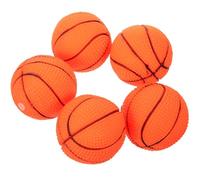 Tofficu 5pcs Squeaky Dog Basketball Set, Soft Vinyl Interactive Chew Balls for Puppies and Large Dogs, Sturdy Pet for Training and Active Play