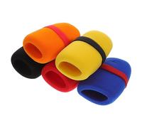 Tofficu 5pcs Thickened Sponge Microphone Covers Handheld Mic Protector Close Fit Easy to Install Black Red Yellow Orange