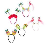 Tofficu 5pcs Tropical Party Headbands Luau Party Headband Pineapple Lightweight Decorative Plastic Hair Hoops for Family Beach