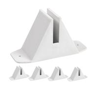 Tofficu 5pcs White Plastic Garden Fence Bases Sturdy Fence Post Supports Easy Install Trellis Stand Outdoor Lawn Protector Fix Accessory