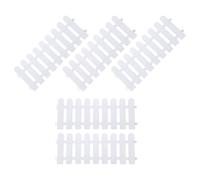 Tofficu 5pcs White Plastic Garden Picket Fence Panels, Sturdy and Easy to Use Decorative Fencing for Patio and Lawn, for Building Your Own Fairy Tale Garden