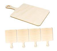 Tofficu 5pcs Wooden Craft Cutting Board DIY Blank Paddle Handle Unfinished Mini Oak Chopping Board