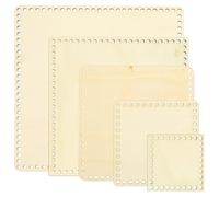 Tofficu 5Pcs Wooden Crochet Basket Bases - Natural Wood Bag Bottom Shapers for DIY Crochet Bags Handbag and Bucket Bag Craft Supplies 11.8 Inch Square Basket Weaving Base