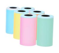 Tofficu 6-Color Thermal Printer Sticker Paper Rolls for Mini Portable Label Printer, Self-Adhesive Photo Label Printing Paper for DIY Journals and Office Use, 6pcs