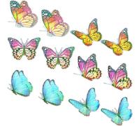 Tofficu 6 Pairs Magnetic PVC Butterfly Window Stickers for Screen Windows Anti-Collision Function and Easy Installation Lovely Decorative Clings for Daily Decorative Use and Screen Repair