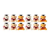Tofficu 6 Pcs Mini Graduation Bear Keychain - 9cm Plush Stuffed Bear Pendant for Decoration, Assorted Colors, Ideal Graduation Present for Students