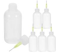 Tofficu 6 Pcs Needle Tip Squeeze Bottle Plastic Glue Application Bottle 50ml Reusable for DIY Projects and Ink