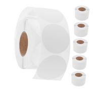 Tofficu 6 Rolls White Circle Sticky Labels Self-Adhesive Blank Round Dot Stickers for Coding Sealing Organizing Jars Envelopes Gift Packaging Multipurpose Office and Personal Use