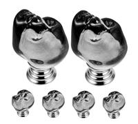 Tofficu 6 Sets Crystal Glass Skull Cabinet Knobs with High-Strength Screws Transparent Grey Skeleton Drawer Pull Handles for Wardrobe Cupboard Dresser and Kitchen Furniture Decoration