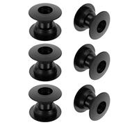 Tofficu 6 Sets Foosball Table Accessories Replacement Parts with Plastic Bushings and Shafts Covers, Black, Hole Diameter 20mm/0.79in, Suitable for Table Football Board and Foosball Games