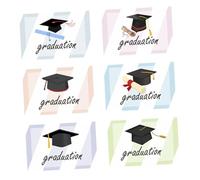 Tofficu 6 Sets Graduation Celebration Cards Doctoral Cap Design Creative Graduation Greeting Cards for Students