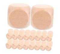 Tofficu 60pcs Blank Wooden Dice Cubes with Rounded Corners Natural Wood Blocks for DIY Craft Projects Custom Board Game Dices Party Supplies