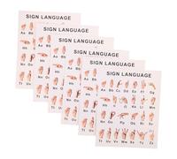 Tofficu 6pcs Asl Sign Language Posters for Gesture Learning Charts for Preschool and Special Education Classroom Communication Tool