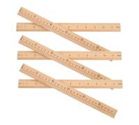 Tofficu 6PCS Bamboo Ruler Dual-sided Scale Measuring Tool with Beveled Edge for Sewing Quilting Accessories Precision Drafting Students Office School Supplies